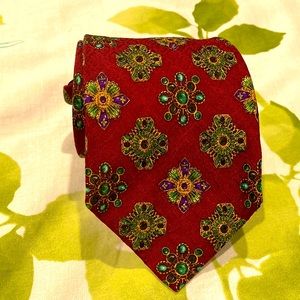 Chanel Paris Multicolor Floral Geometric 100% Silk Tie Made In Italy
